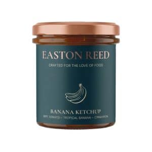 Glas „Banana Ketchup“ von Easton Reed – fruchtiger Ketchup mit Banane, Mango und Tomate im 280-ml-Glas.