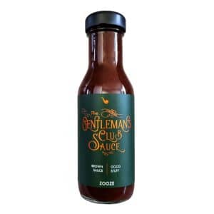 Flasche „The Gentleman’s Club Sauce“ von Zooze – rauchige Grillsauce mit würzig-süßem BBQ-Charakter für Burger, Steak und Grillgerichte.
