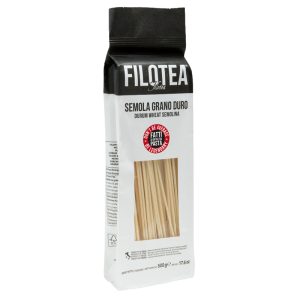 Packung Spaghettoni von Filotea aus Italien – besonders dicke, lange Hartweizenpasta mit kräftiger Struktur, 500 g.