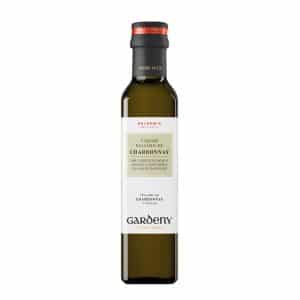 Flasche Vinagre de Vino Chardonnay von Gardeny aus Spanien, ein Weißweinessig aus Chardonnay-Trauben, 250 ml.