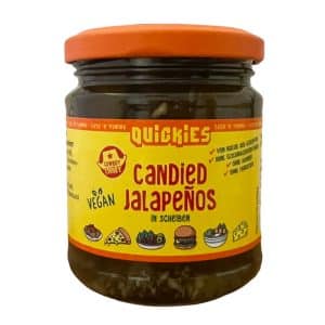 Glas Candied Jalapeños von Quickies aus Meerbusch – kandierte grüne Jalapeños mit süß-scharfem Geschmack